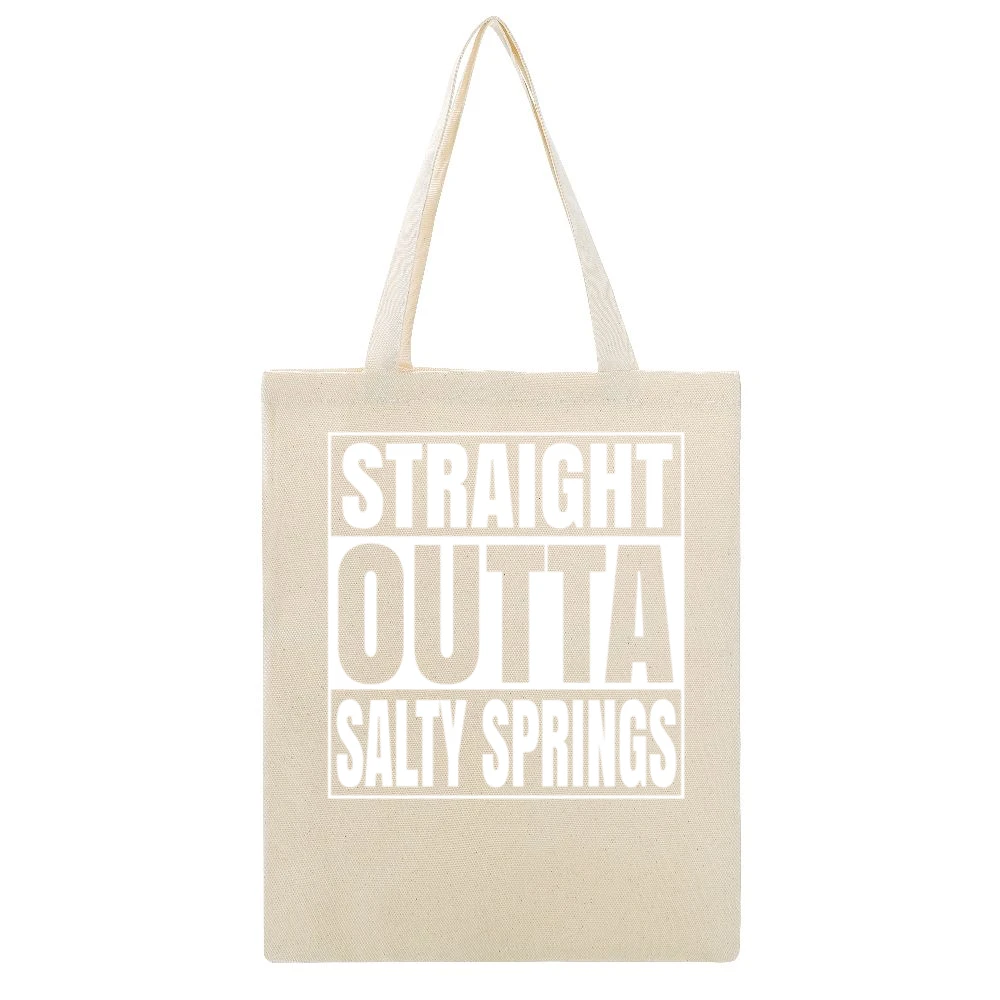 Straight Outta Salty Springs Fortnite Battle Royale Funny Video Game T Beige Canvas Tote Shopping Bag
