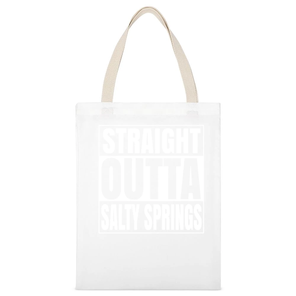 Straight Outta Salty Springs Fortnite Battle Royale Funny Video Game T White Canvas Tote Shopping Bag