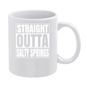 Straight Outta Salty Springs Fortnite Battle Royale Funny Video Game T White Mug