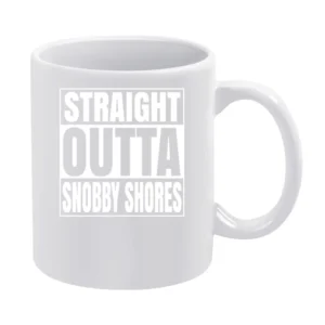 Straight Outta Snobby Shores Fortnite Battle Royale Funny Video Game T White Mug