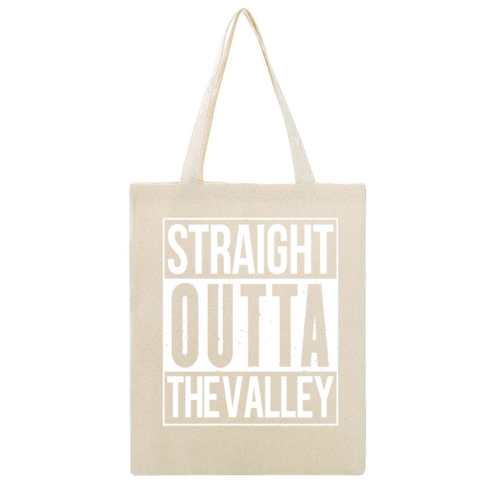 Straight Outta The Valley Funny California Parody Beige Canvas Tote Shopping Bag
