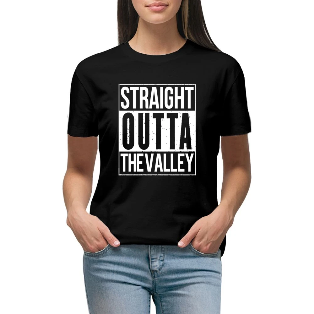 Straight Outta The Valley Funny California Parody Premium Women Ladies T-shirt