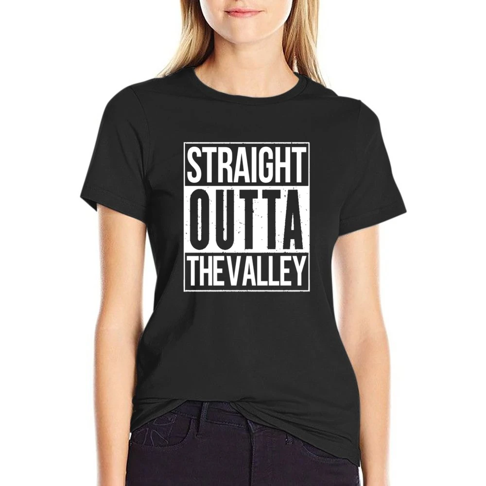 Straight Outta The Valley Funny California Parody US Size Women Ladies T-shirt