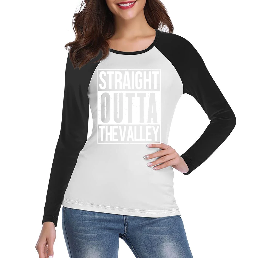 Straight Outta The Valley Funny California Parody Women Ladies Long Sleeve T-Shirt