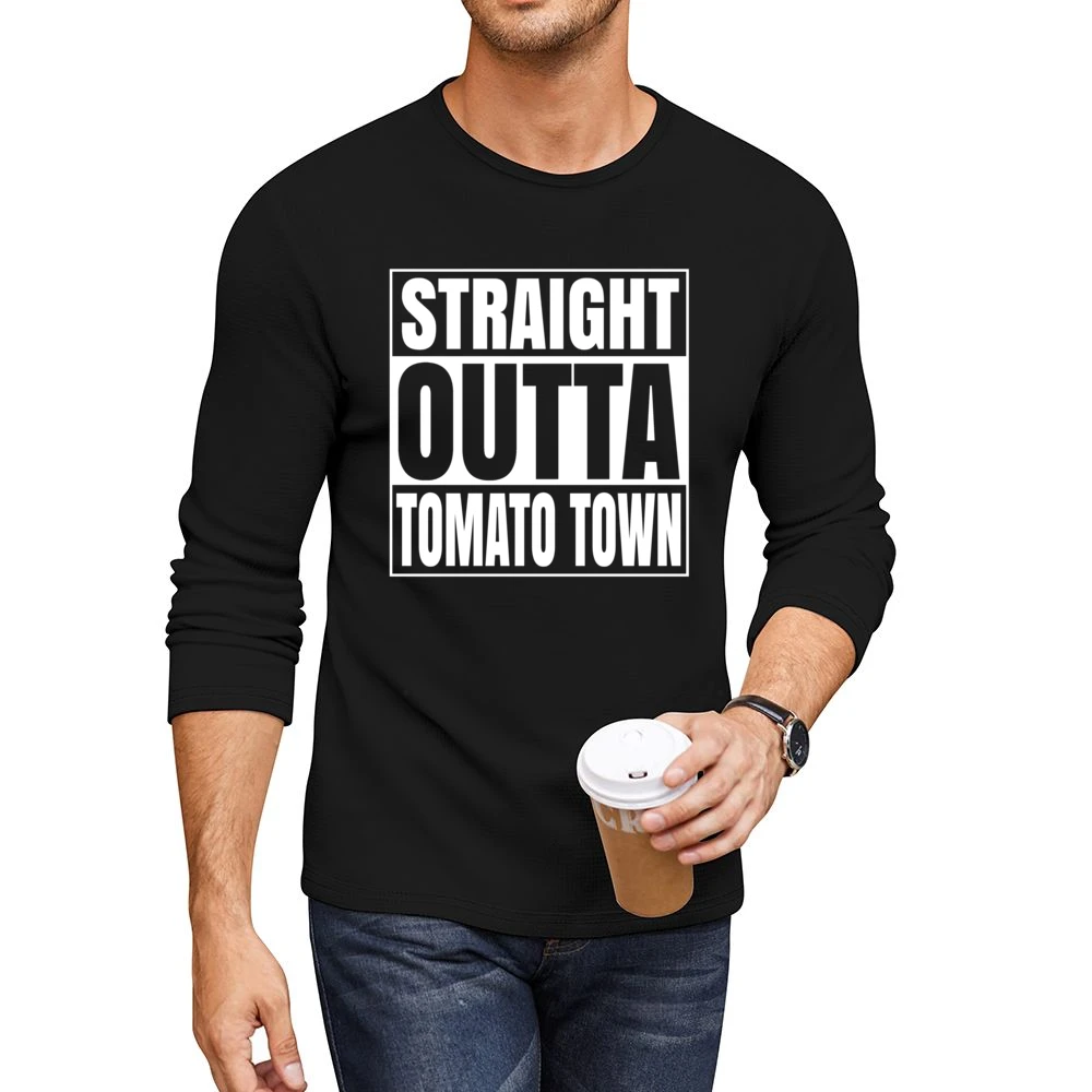 Straight Outta Tomato Town Fortnite Battle Royale Funny Video Game T S Men CrewNeck Long Sleeve T-Shirt
