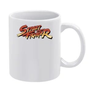 Street Fighter Retro Video Game 80s White Mug