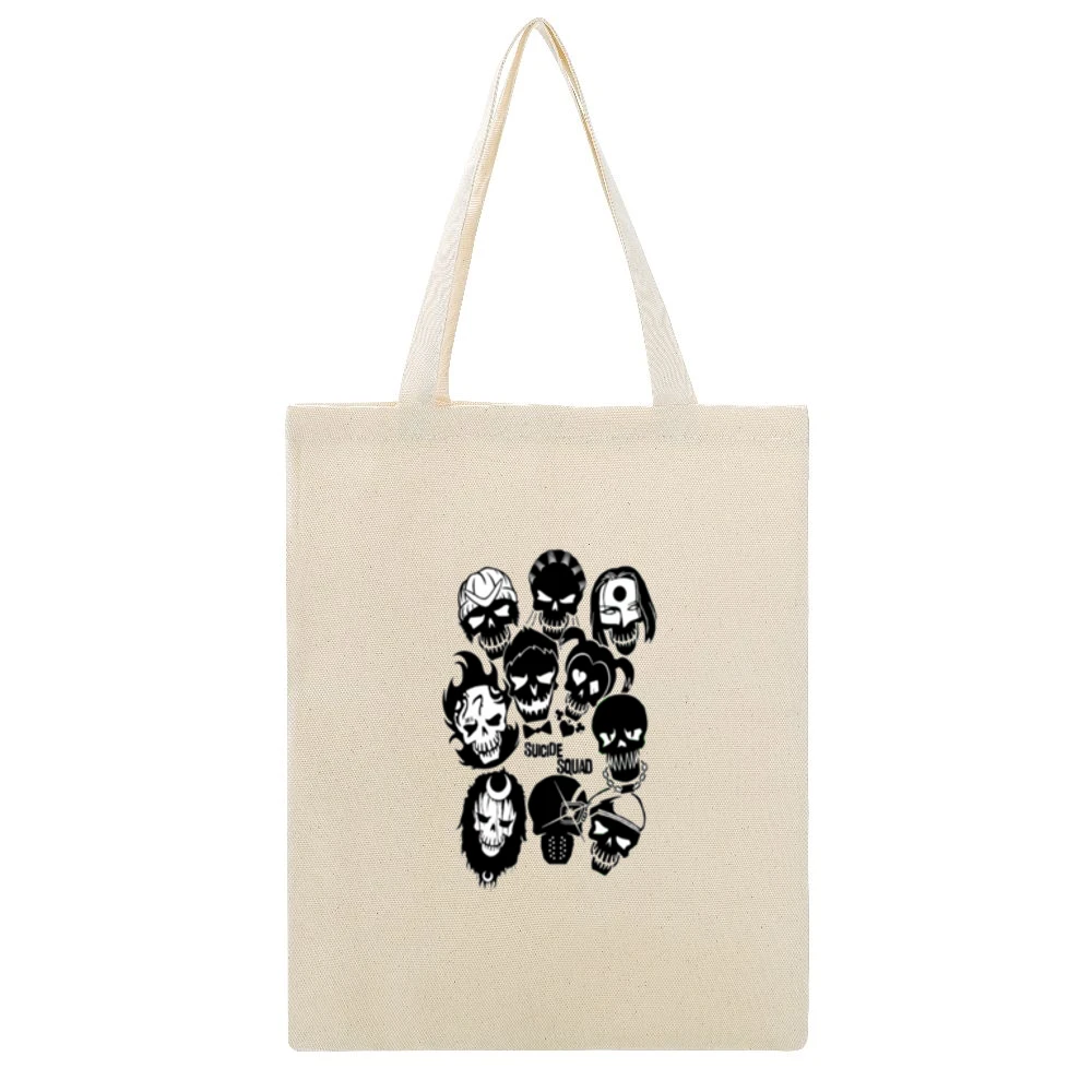 Suicide Squad Tshirt Beige Canvas Tote Shopping Bag
