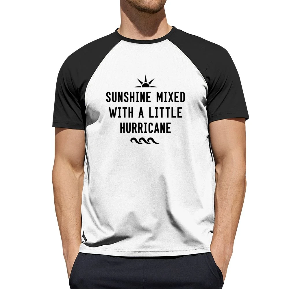 Sunshine Mixed With A Little Hurricane Fun Summer Party Graphic Tee Sh Men Short Sleeve T-Shirt