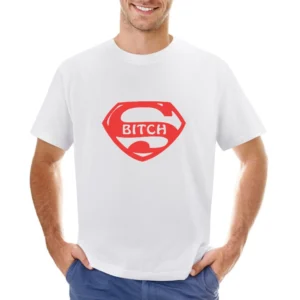 Super Bicth parody superman Asian Size Men T-Shirt