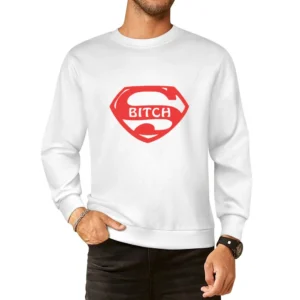 Super Bitch funny comic characters parody super hero European Size Pullover Sweater