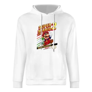 Super Mario Bros 2 Nes Nintendo Old School Retro Video Game Fan Distre European Size Men Hoodie