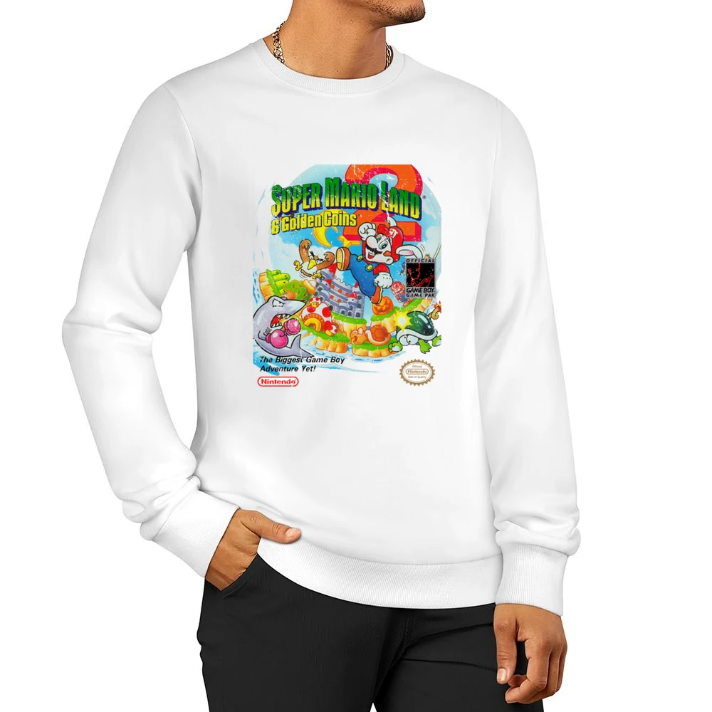 Super Mario Land 2 6 Golden Coins Game Boy Nintendo Old School Retro V Men Pullover Sweatshirt