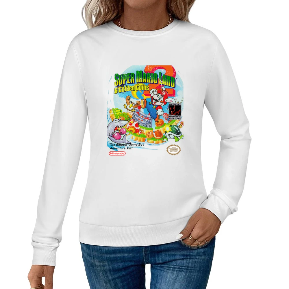 Super Mario Land 2 6 Golden Coins Game Boy Nintendo Old School Retro V Women Pullover Sweatshirt