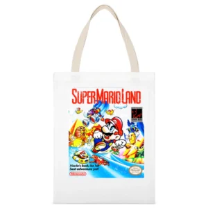 Super Mario Land Game Boy Nintendo Old School Retro Video Game Fan Dis White Canvas Tote Shopping Bag