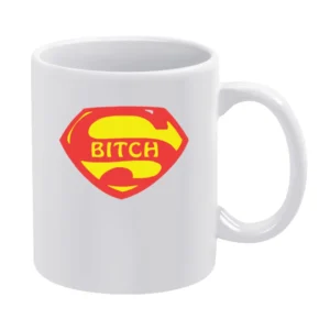 Super hero bitch funny parody White Mug