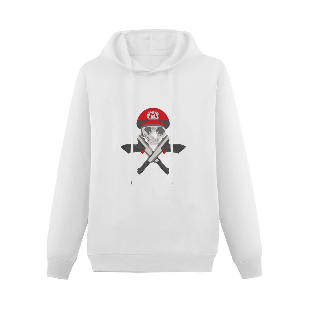 Super skull mario bros hat gun cross army parody Men Hoodie Without Pocket