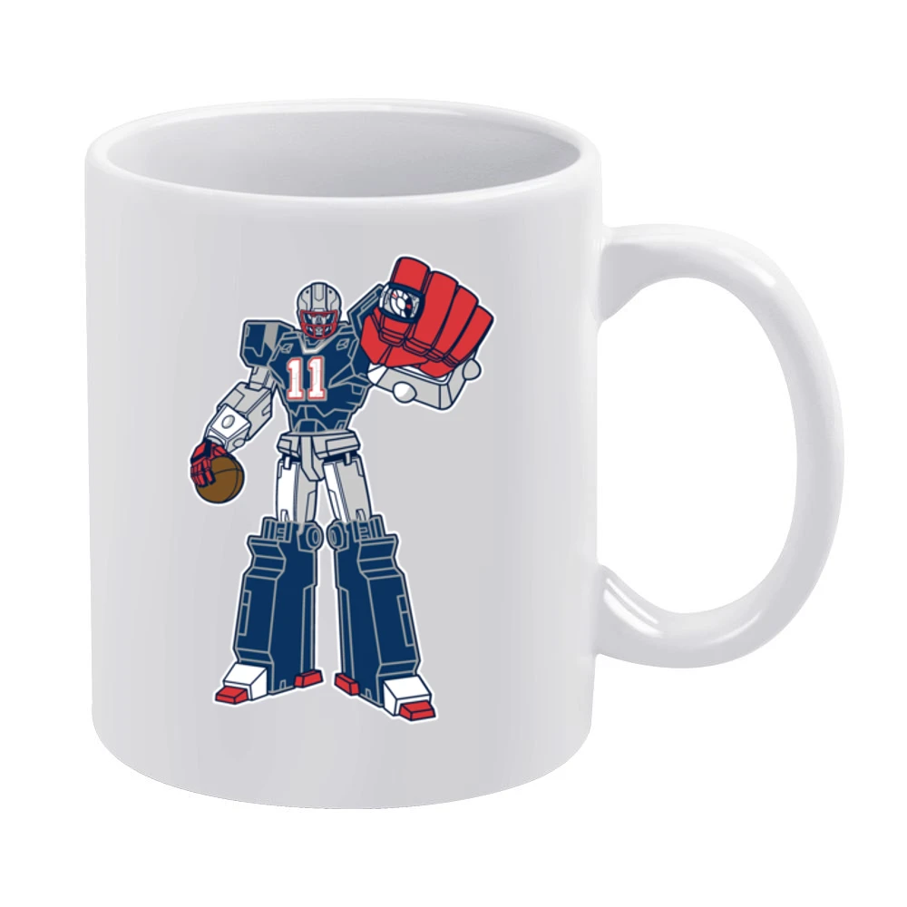 SuperTron Julian Edelman Fun New England Superbowl Football Graphic Fa White Mug