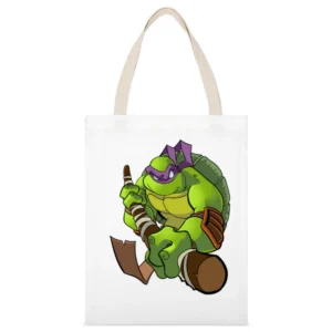 TMNT Donatello White Canvas Tote Shopping Bag