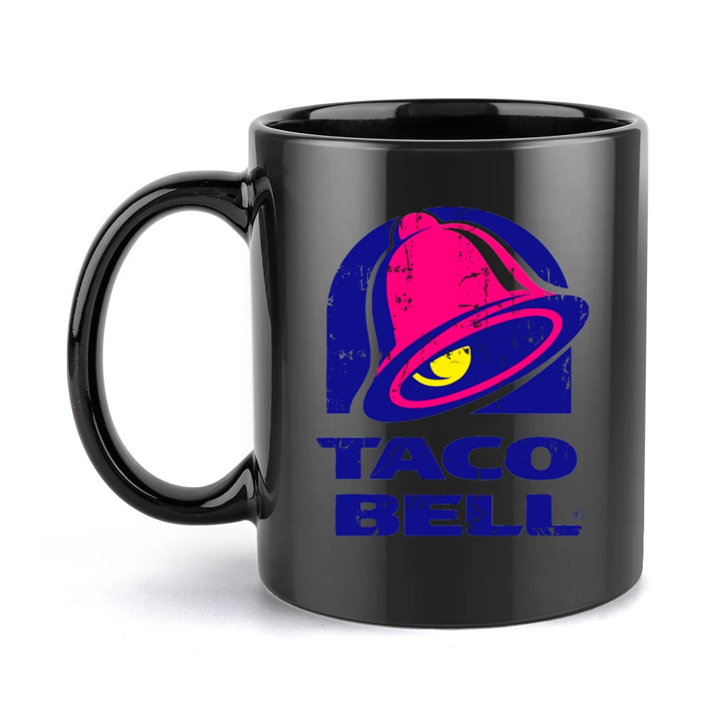 Taco Bell Fast Food Restaurant Distressed Look Black Mug