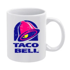 Taco Bell Fast Food Restaurant Distressed Look White Mug