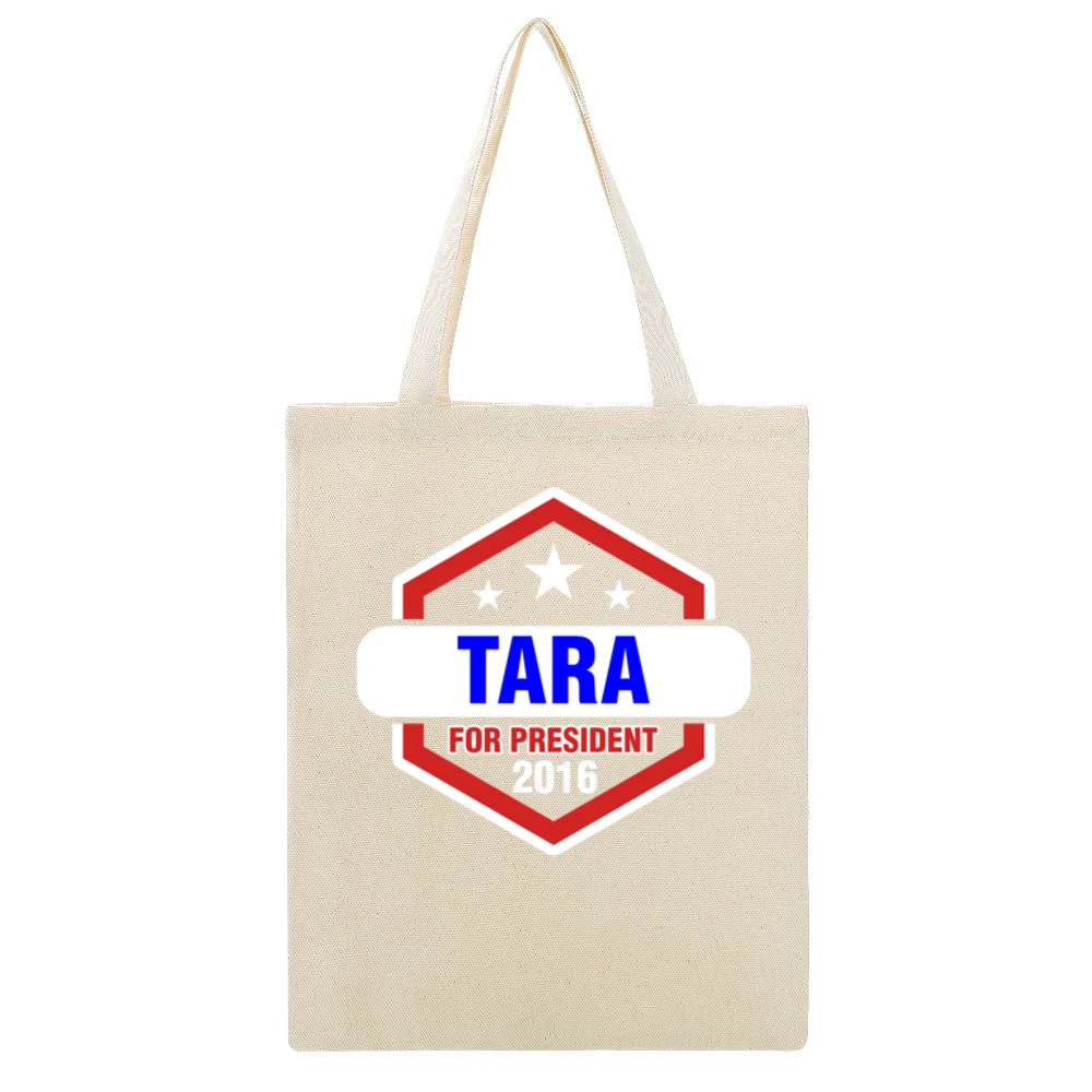 Tara For President 2016 Sons of Anarchy TV Show Beige Canvas Tote Shopping Bag
