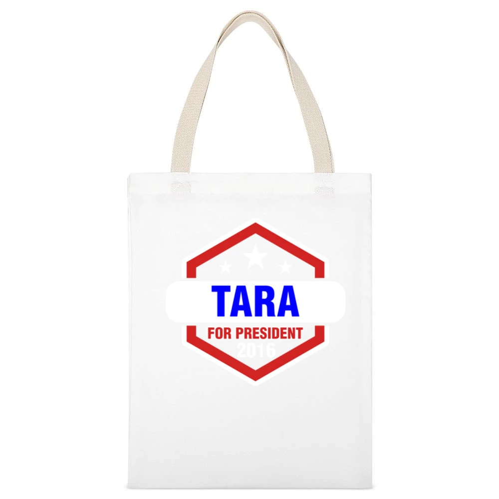 Tara For President 2016 Sons of Anarchy TV Show White Canvas Tote Shopping Bag