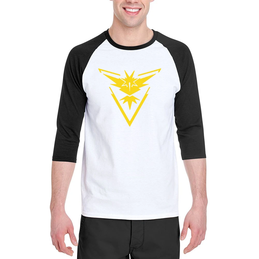 Team Instinct Pokemon Go Men 3/4 Sleeve T-Shirt