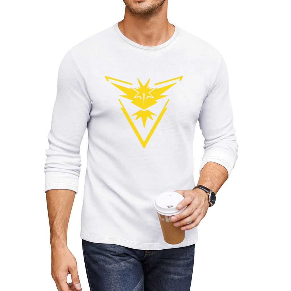 Team Instinct Pokemon Go Men CrewNeck Long Sleeve T-Shirt
