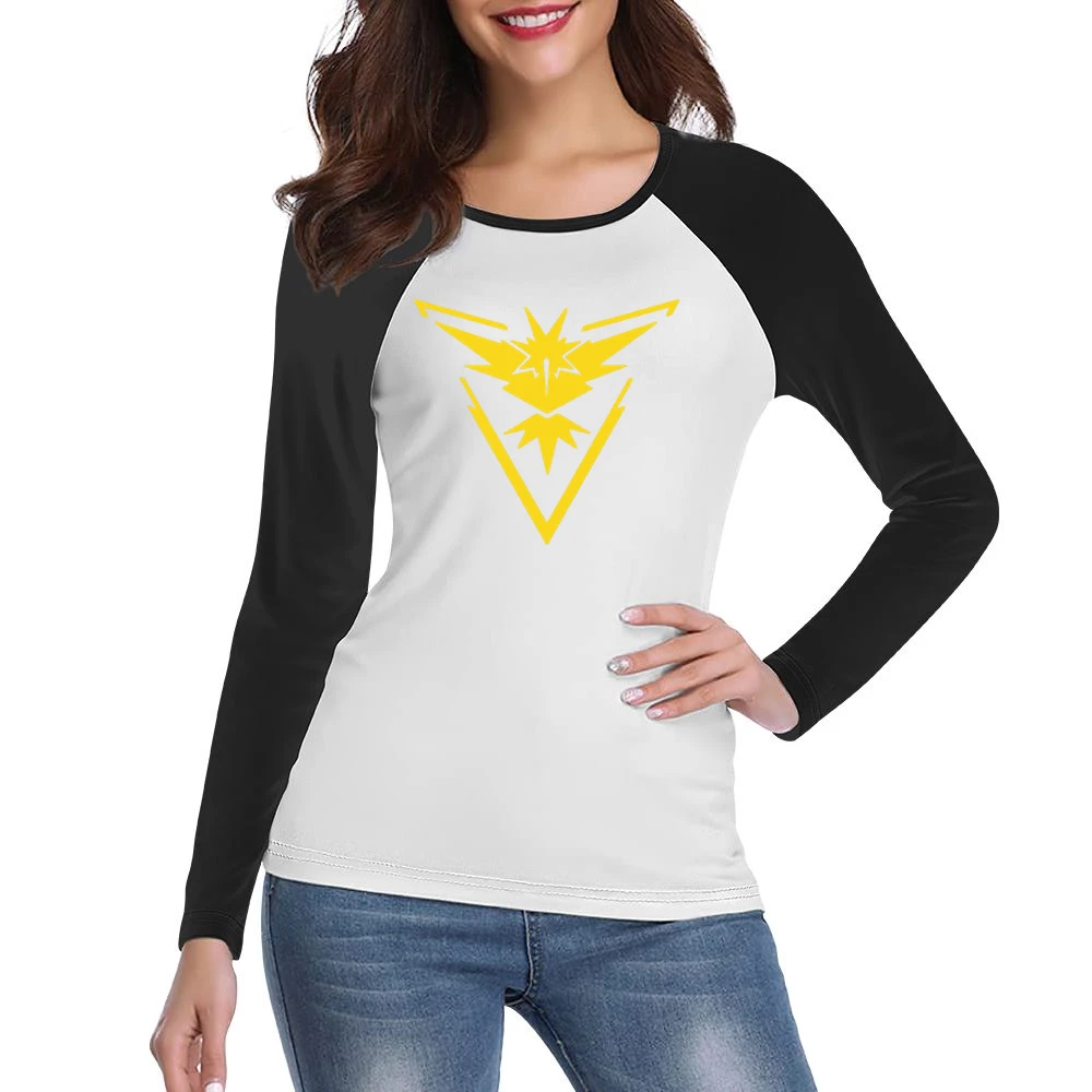 Team Instinct Pokemon Go Women Ladies Long Sleeve T-Shirt