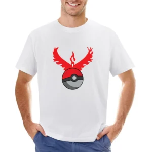 Team Valor Symbol Logo Pokeball Pokemon Go Fun Game Apparel Asian Size Men T-Shirt