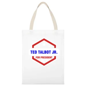 Ted Talbot Jr White Canvas Tote Shopping Bag