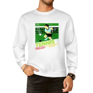 Tennis Nes Nintendo Old School Retro Video Game Japanese Fan Distresse European Size Pullover Sweater