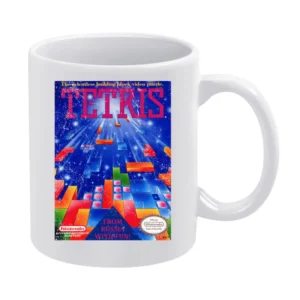 Tetris Nes Nintendo Old School Retro Video Game Fan Distressed White Mug