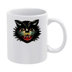 The Black Cat White Mug