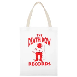 The Death Row Records Pullover Men's White Canvas Tote Shopping Bag