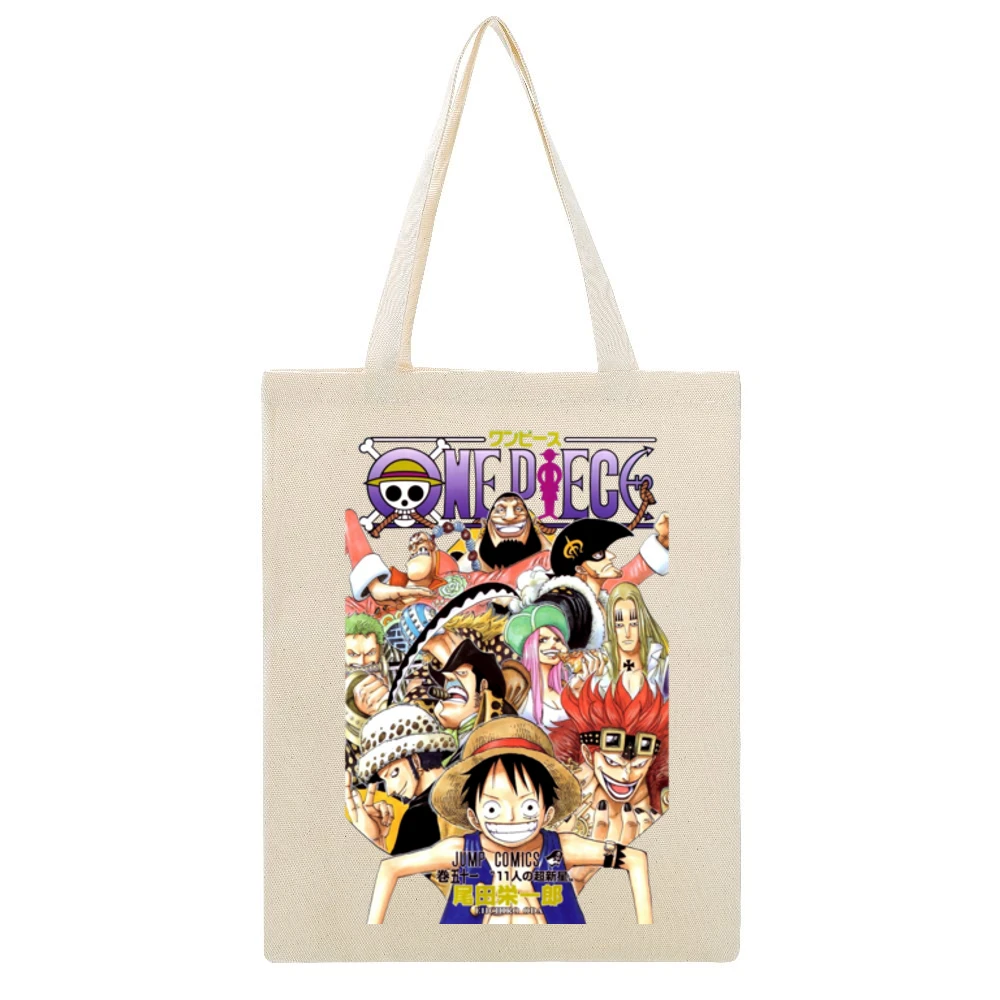 The Eleven Supernova The Worst Generation Super Rookie Pirates One Pie Beige Canvas Tote Shopping Bag