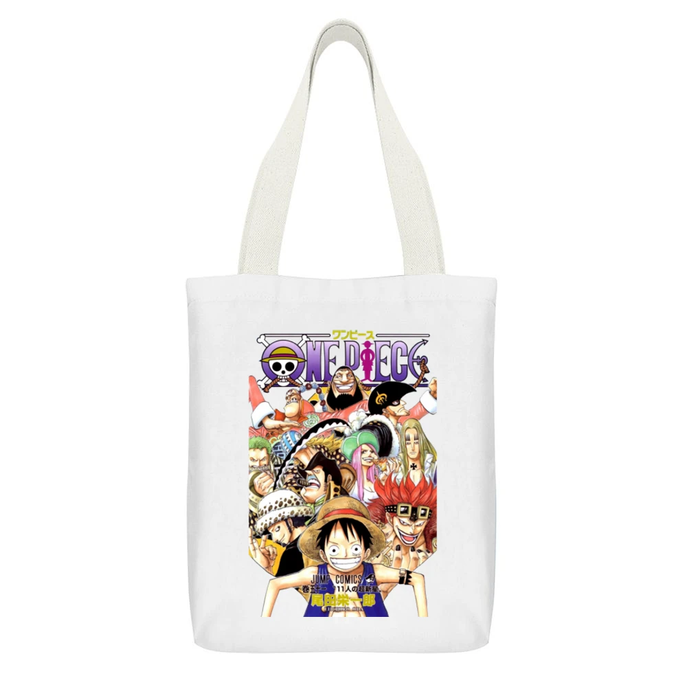 The Eleven Supernova The Worst Generation Super Rookie Pirates One Pie White Canvas Tote Shopping Bag With Interior Pocket