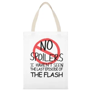 The Flash No Spoilers Last Episode Tv Funny White Canvas Tote Shopping Bag