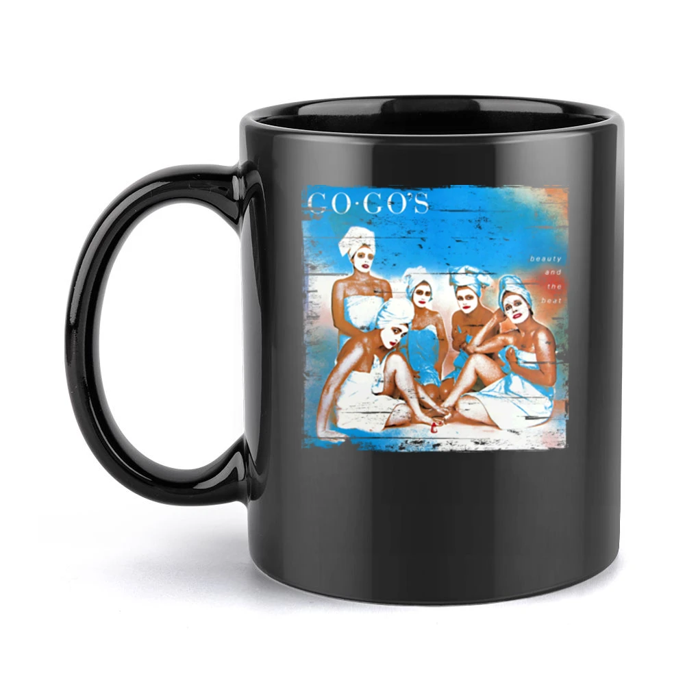 The Go Gos Beauty And The Beat Album Cover Distressed Image Black Mug