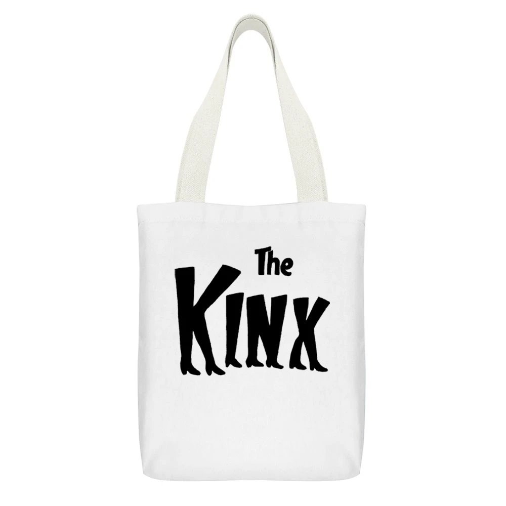 The Kink White Canvas Tote Shopping Bag With Interior Pocket