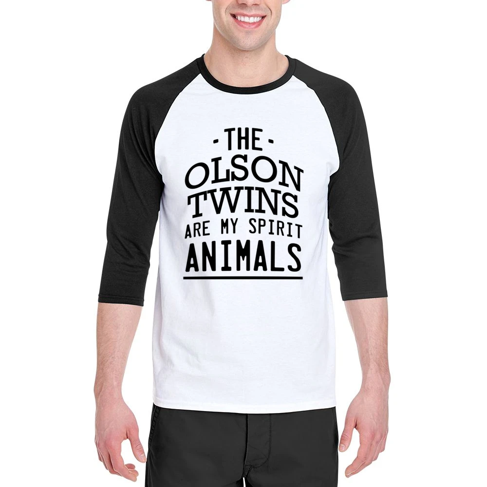 The Olson Twins Are My Spirit Animals Fun Popular Mary Kate And Ashley Men 3/4 Sleeve T-Shirt