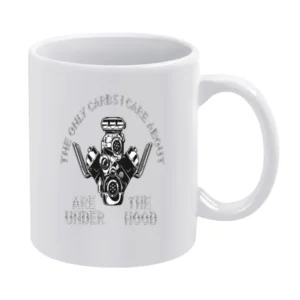 The Only Carbs I Care About Are Under The Hood White Mug