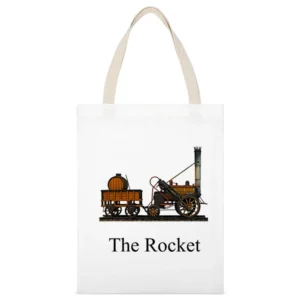 The Rocket White Canvas Tote Shopping Bag