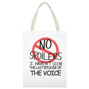 The Voice No Spoilers Last Episode Tv Funny White Canvas Tote Shopping Bag