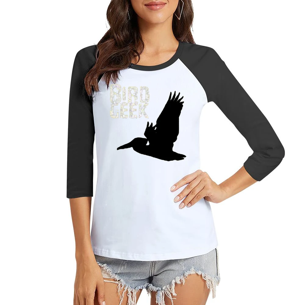 The flying geek bird Women Ladies 3-4 Sleeve T-Shirt