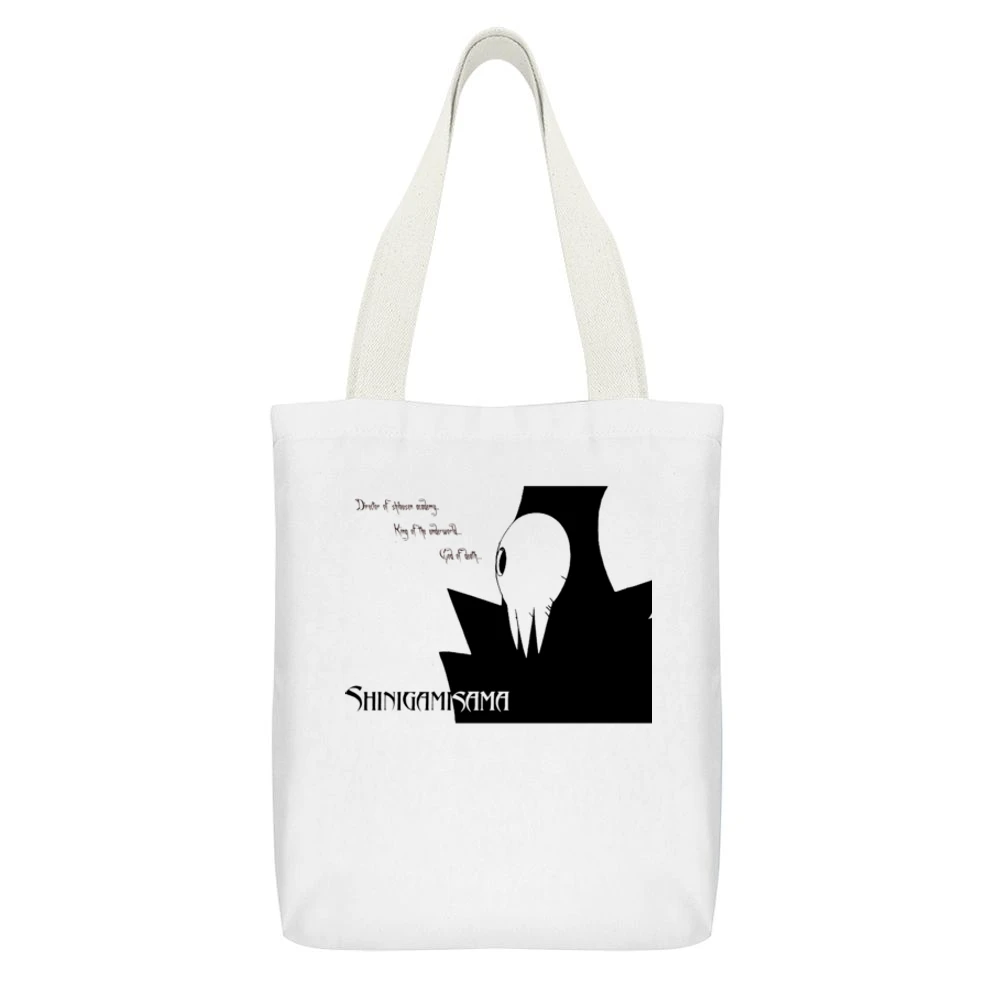 The shinigami soul eater manga White Canvas Tote Shopping Bag With Interior Pocket
