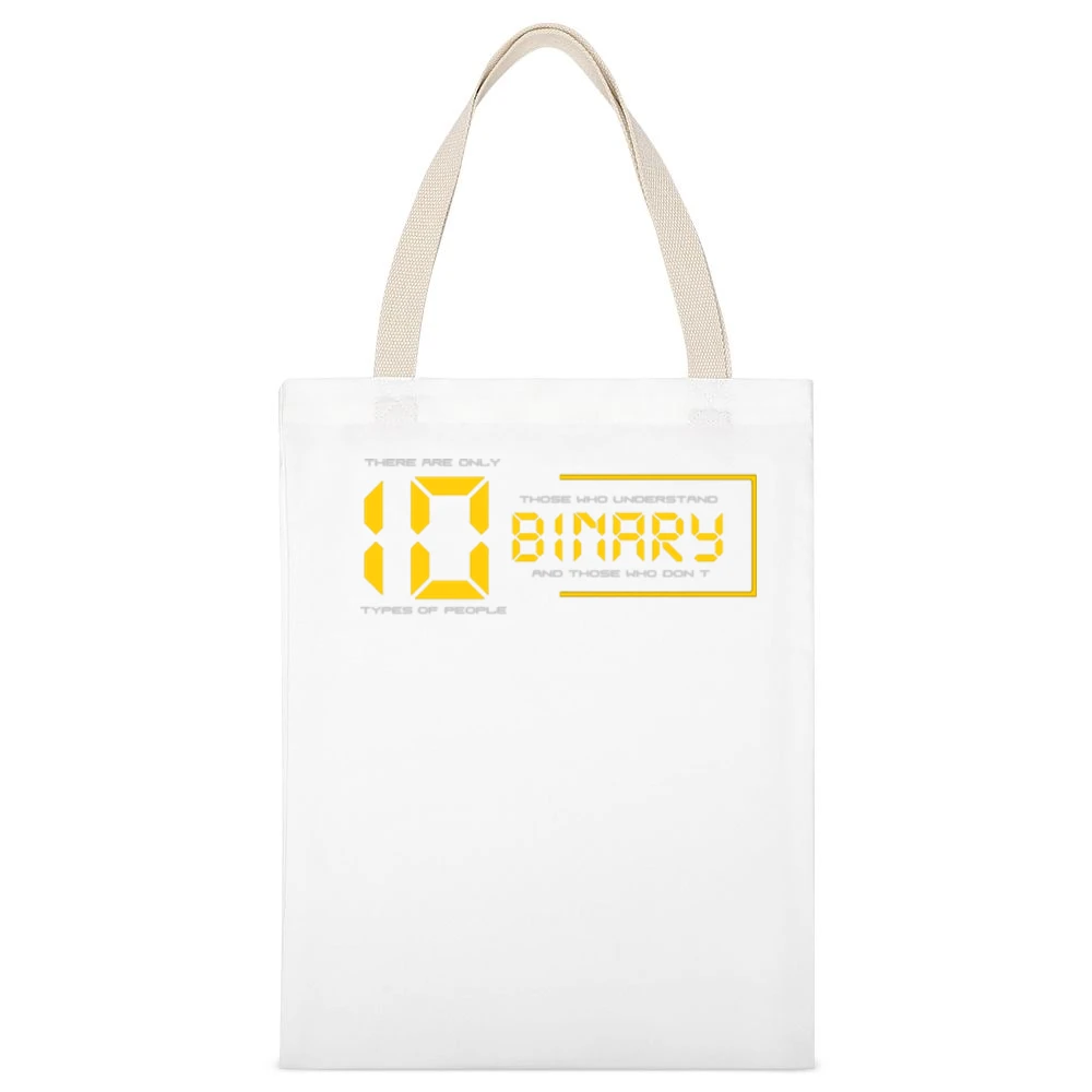 There are 10 types people in the world funny geek White Canvas Tote Shopping Bag