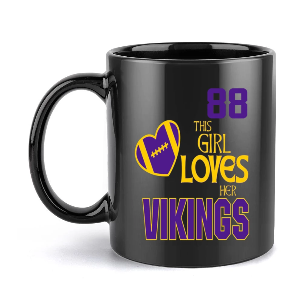 This Girl Loves Her Vikings 88 Black Mug