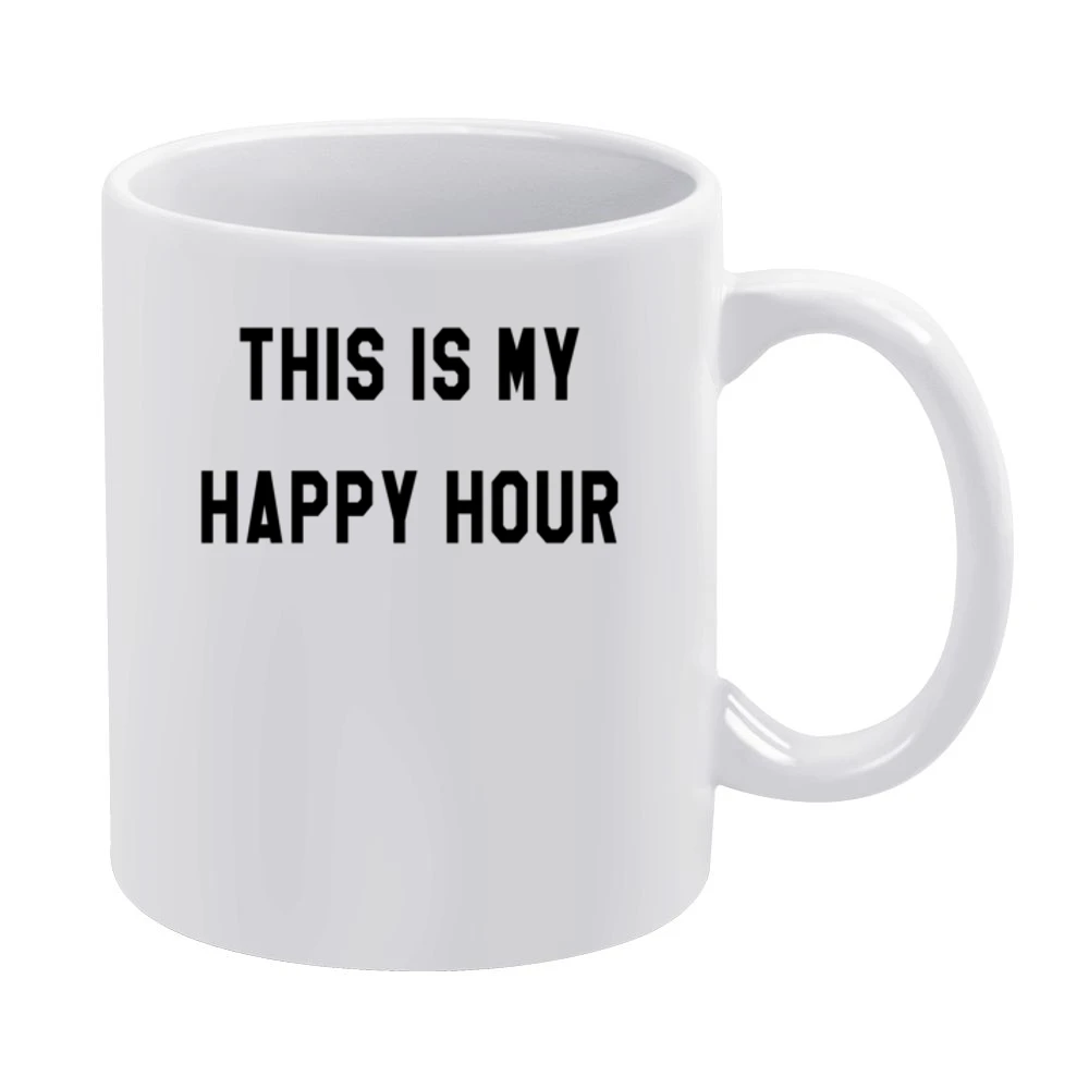 This Is My Happy Hour Fun Fitness Workout Graphic Tee Shirt White Mug
