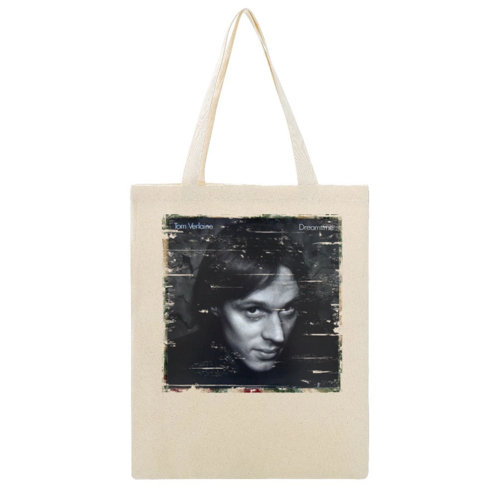 Throbbing Gristle Greatest Hits Album Cover Distressed Image Beige Canvas Tote Shopping Bag